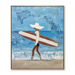 Tidebound Journey – Coastal Figurative Wall Art hand-painted wall art