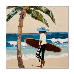 Tidebound Retreat – Coastal Figurative Wall Art hand-painted wall art