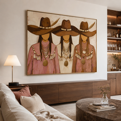 Velvet Horizon Sisters – Modern Western Figurative Wall Art