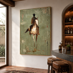 Verdant Rider Spirit – Equestrian Figurative Wall Art