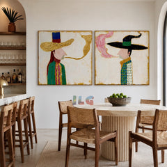 Whispering Hats – Abstract Portrait Wall Art Set