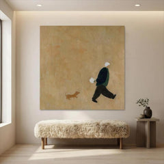 Morning Walk – Minimalist Figure Canvas Art