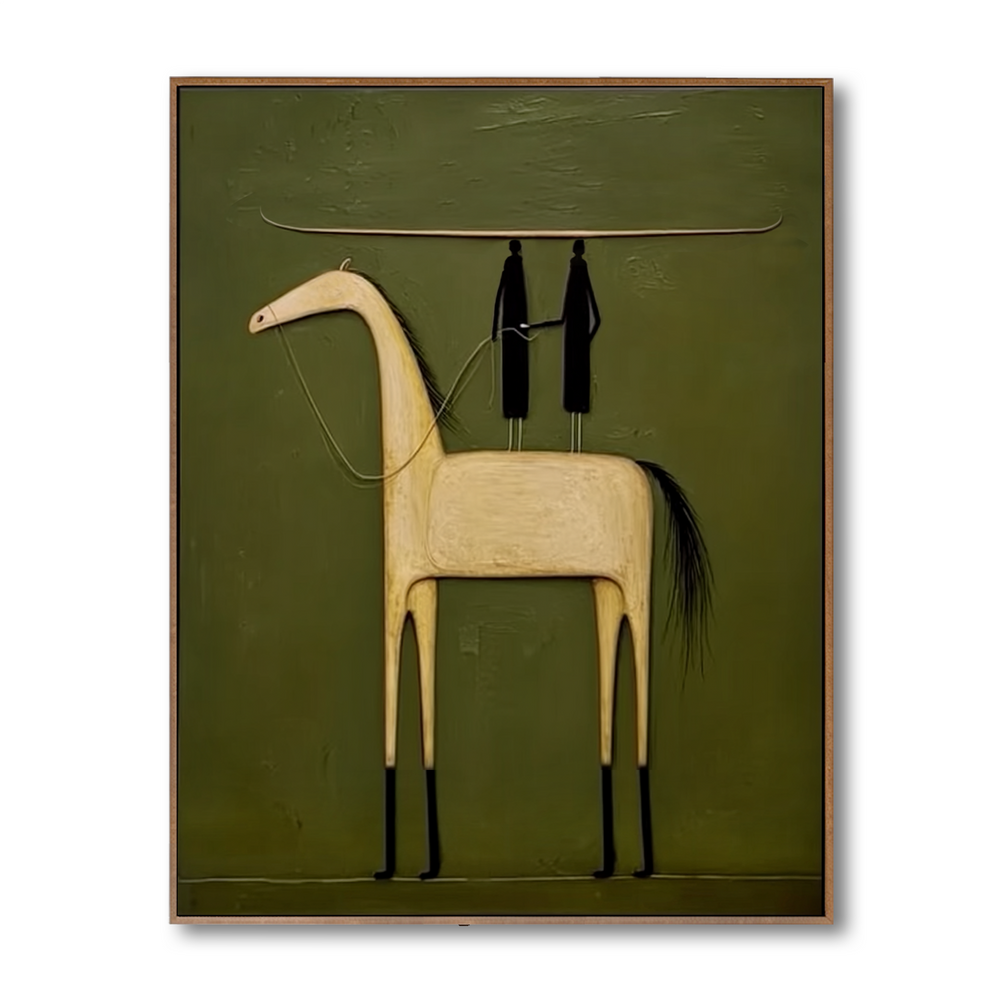 Silent Journey – Minimalist Horse Wall Art hand-painted wall art