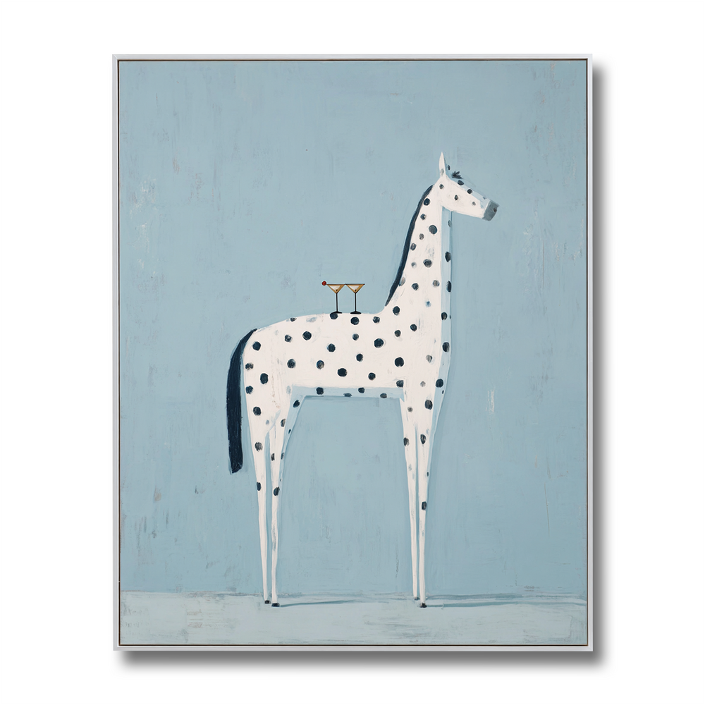 Sky Toast – Whimsical Horse Canvas Art hand-painted wall art