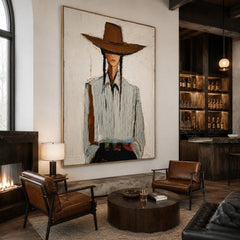 Frontier Silence – Contemporary Cowboy Portrait Wall Art
