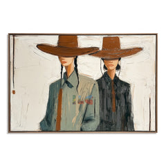 Twin Shadows – Contemporary Western Couple Wall Art hand-painted wall art