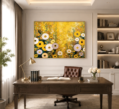 Sunlit Petals – Hand-Painted 3D Textured Yellow Floral Canvas