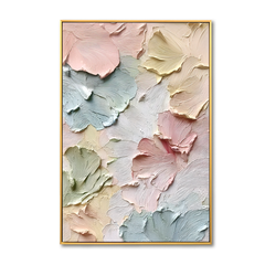 Whispers of Spring Pastel Textured Flower Hand-Painted Abstract Floral – Textured Floral Wall Art hand-painted wall art