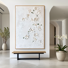 Silent Blossom – Textured Floral Wall Art