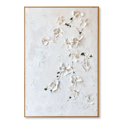 Silent Blossom – Textured Floral Wall Art hand-painted wall art