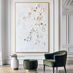 Silent Blossom – Textured Floral Wall Art