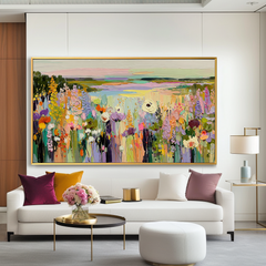 Vibrant Floral Garden – Textured Hand-Painted Flower Art on Canvas