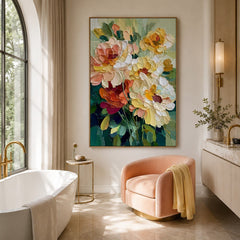 Buttercream Garden Bouquet – Textured Floral Wall Art