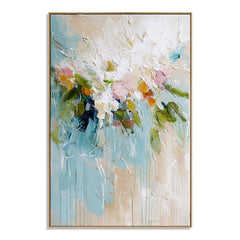 Cloud White Bouquet – Textured Floral Wall Art hand-painted wall art