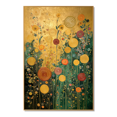 Golden Circles – Art Nouveau Botanical Wall Art hand-painted wall art