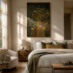 Golden Spiral Garden – Art Nouveau Botanical Wall Art