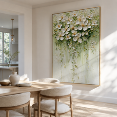 Ivory Blossom Cascade – Floral Wall Art