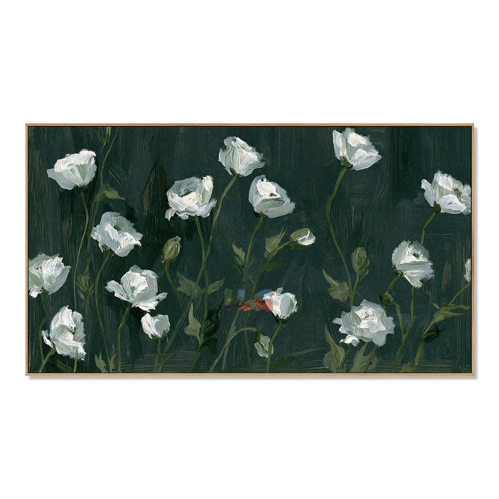 Ivory Garden Nocturne – Floral Wall Art hand-painted wall art