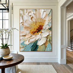 Ivory Garden Symphony – Textured Floral Wall Art