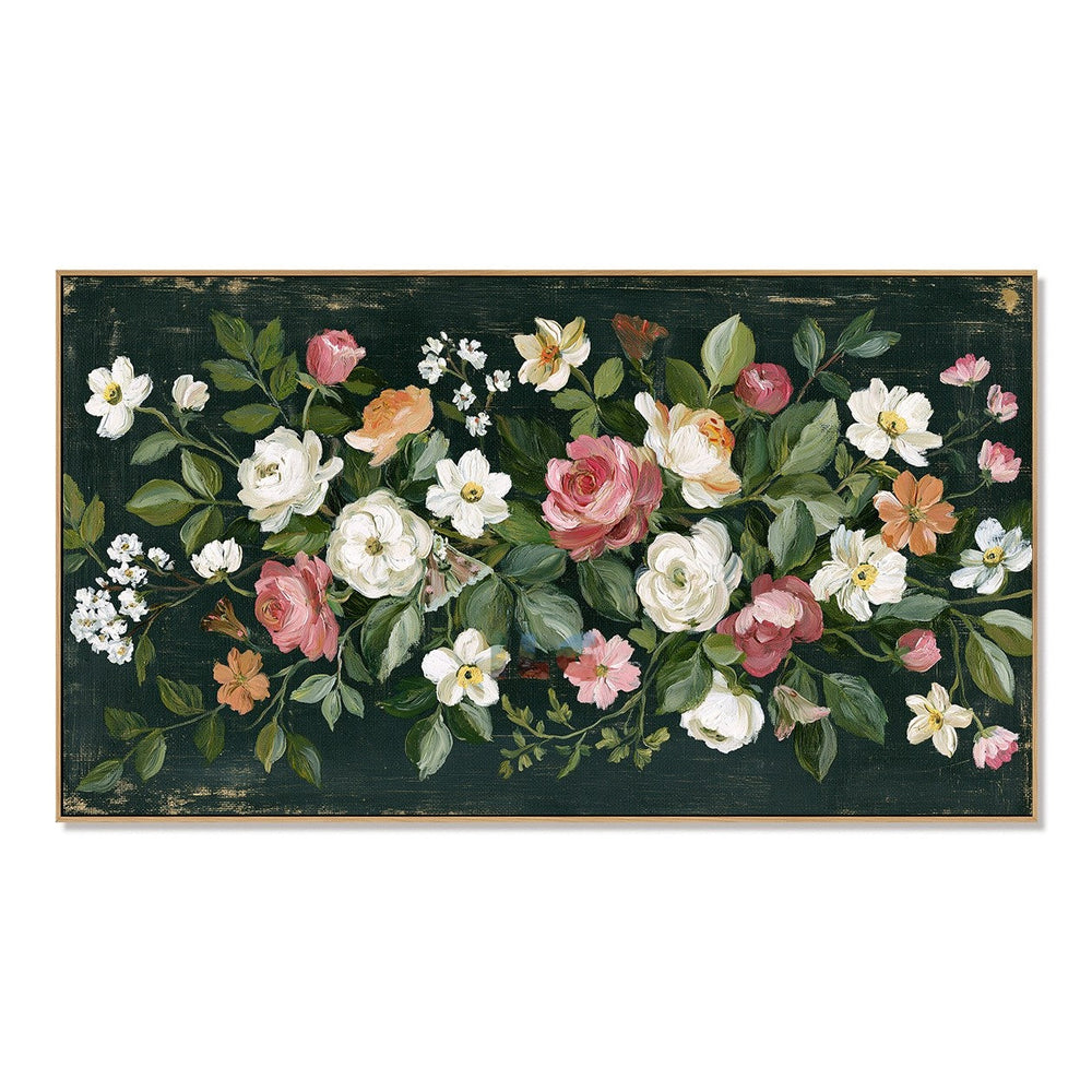 Midnight Rose Garden – Floral Wall Art hand-painted wall art