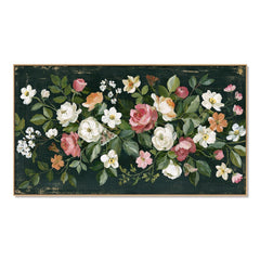 Midnight Rose Garden – Floral Wall Art hand-painted wall art