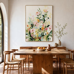 Pastel Garden Bloom – Textured Floral Wall Art