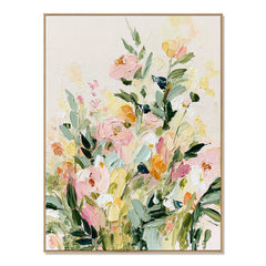 Pastel Garden Bloom – Textured Floral Wall Art hand-painted wall art