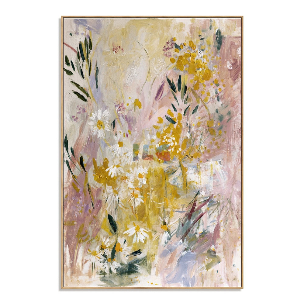 Sunlit Wildflower Garden – Abstract Floral Wall Art hand-painted wall art