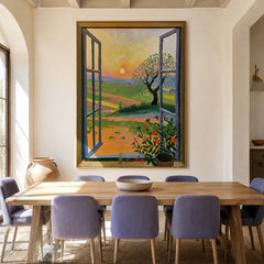 Sunset Window Meadow – Landscape Wall Art