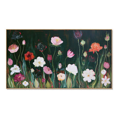 Twilight Wildflower Chorus – Floral Wall Art hand-painted wall art