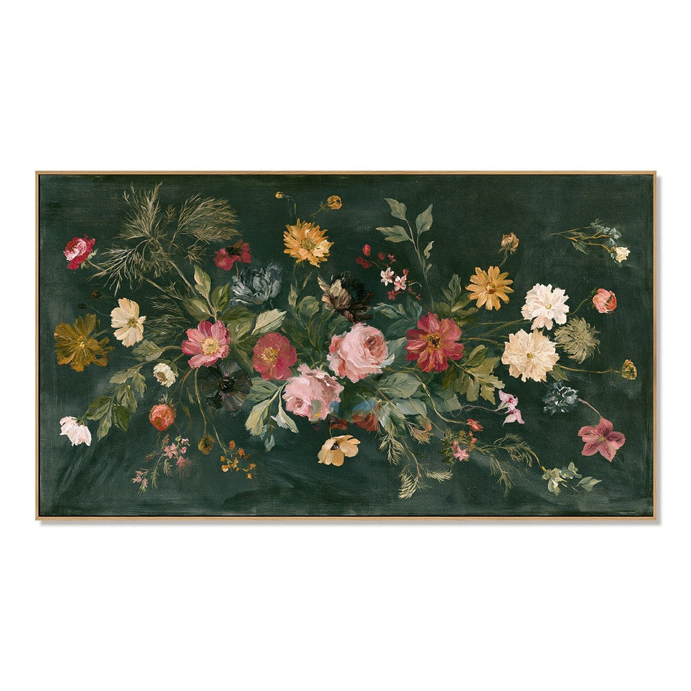 Verdant Bloom Garland – Floral Wall Art hand-painted wall art