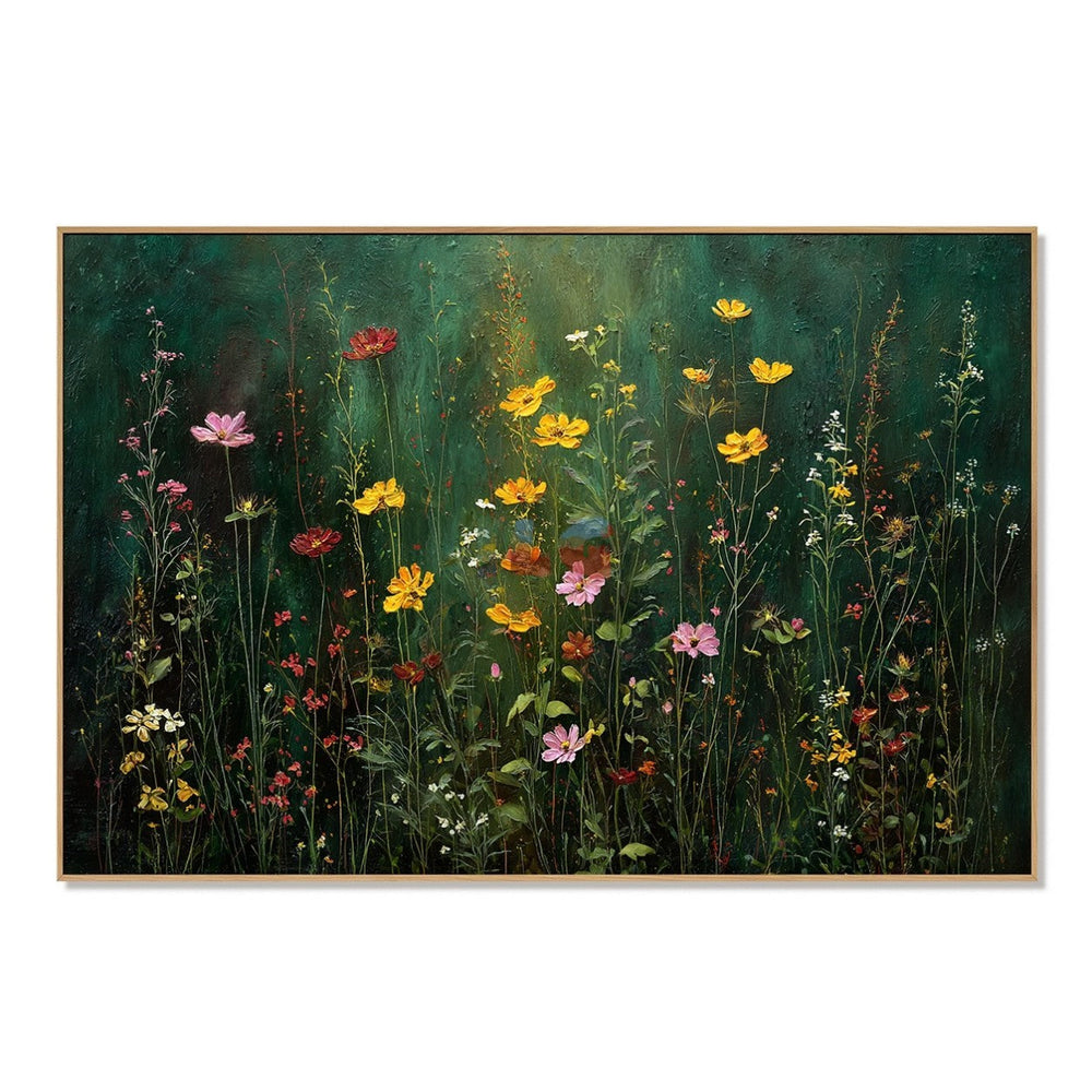 Whispering Wildflower Meadow – Botanical Floral Landscape Wall Art hand-painted wall art