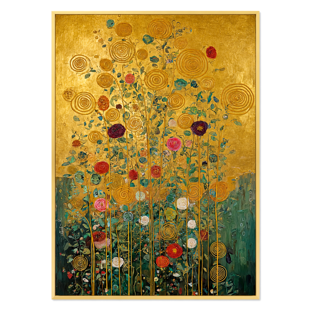 Radiant Spirals – Textured Floral Oil Painting hand-painted wall art