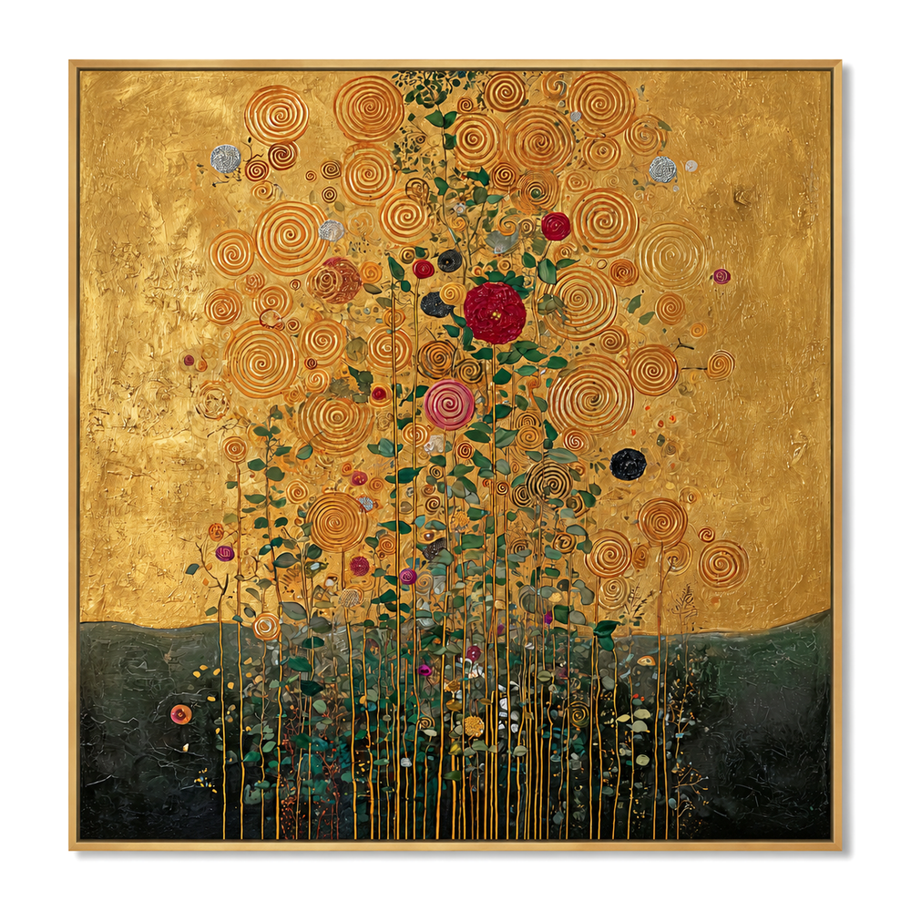 Sunlit Spiral – Textured Abstract Oil Painting hand-painted wall art