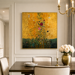 Sunlit Spiral – Textured Abstract Oil Painting