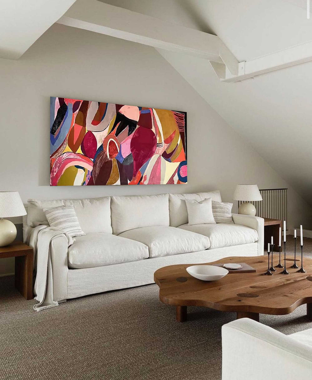 Abstract Large Colorful Painting On Canvas Contemporary Acrylic Painting Modern Wall Art Home Decor