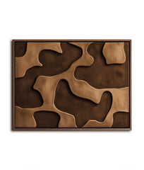 Flowing Contours -Modern Abstract Wall Art: Warm Brown Organic Shapes with Textured Design