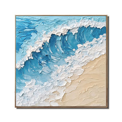 3D Textured Ocean Wave Art – Textured Seascape Wall Art