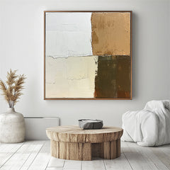 Earthy Balance-Handmade Wabi – Wabi-Sabi Textured Abstract Wall Art