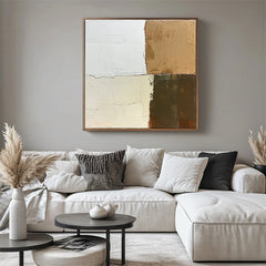 Earthy Balance-Handmade Wabi – Wabi-Sabi Textured Abstract Wall Art