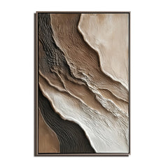 Earthly Currents – Wabi-Sabi Textured Abstract Oil Painting for Modern Decor