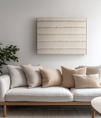 Linear Harmony – Minimalist Textured Wall Art: Neutral Beige Linear Pattern