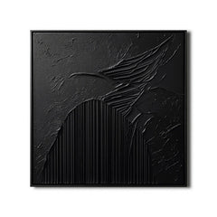 Eclipse Symphony: 3D Textured Black Abstract Art – Textured Abstract Wall Art