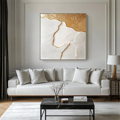 Golden Edge: 3D Textured Abstract Art with Gold – Textured Abstract Wall Art