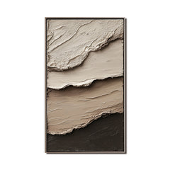 Layered Earth Abstract Art: Textured Layered Abstract Art – Brown Black Grey Neutral Tones