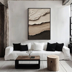 Layered Earth Abstract Art: Textured Layered Abstract Art – Brown Black Grey Neutral Tones