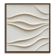 Flowing Serenity: 3D Large Textured Wave Wall Art – Neutral Beige Accent for Modern Decor