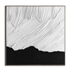 Monochrome Ridge Flow: Textured Black & White Abstract – Textured Abstract Wall Art