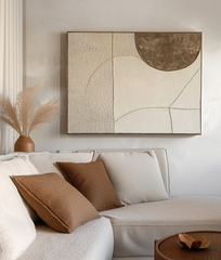 Lunar Harmony Wall Art-Modern Abstract Geometric Wall Art: – Textured Geometric Wall Art