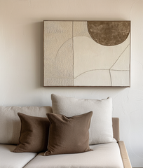 Lunar Harmony Wall Art-Modern Abstract Geometric Wall Art: – Textured Geometric Wall Art